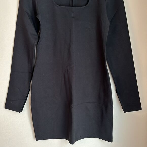 Abercrombie & Fitch Women Split Cuff Ponte Squareneck long sleeve mini dress M! - Picture 4 of 10